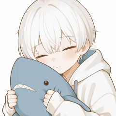 [LINEスタンプ] 白髪くんと小さなサメ