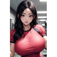 [LINEスタンプ] フィットネスガール5写真