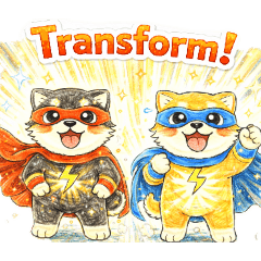 [LINEスタンプ] 腹ぺこ戦隊☆柴ズヒーロー②