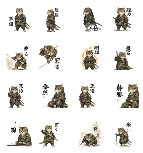 武士猫スタンプのスタンプ詳細