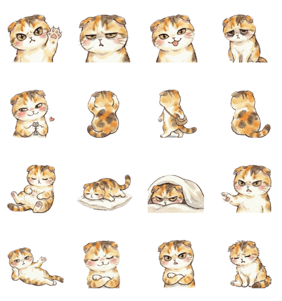 ヤサグレ猫の動きで伝わるなんでもスタンプのスタンプ詳細