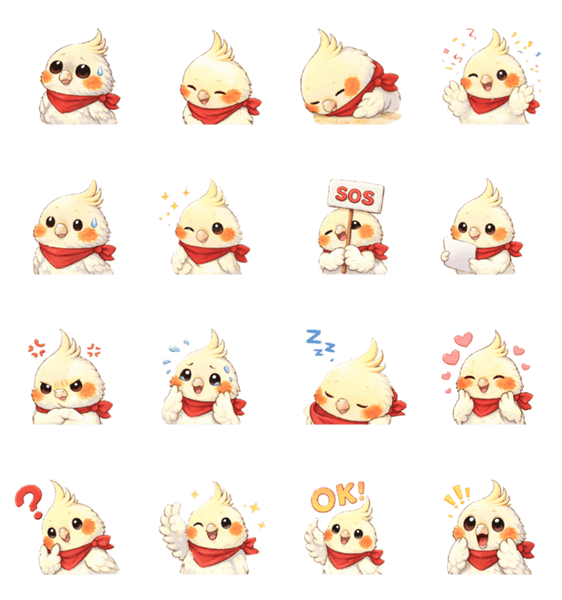 きまぐれ☆オカメ Cockatiel Birdのスタンプ詳細