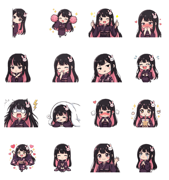 言葉がなくても伝わる。−Kimono Gestures−のスタンプ詳細