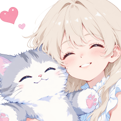 [LINEスタンプ] ベージュちゃん×ねこちゃん♡