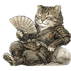 [LINEスタンプ] 表情とポーズで伝える日常で使える武士猫