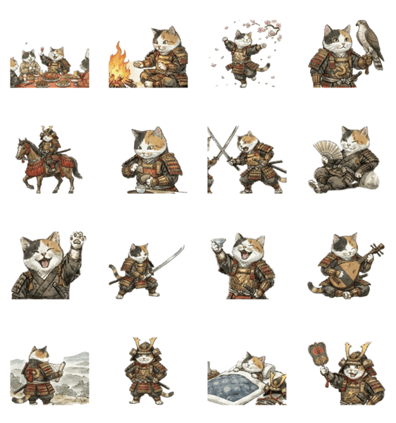武士『三毛猫』スタンプ♪のスタンプ詳細