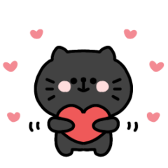 [LINEスタンプ] くろねこ。〜あいさつ〜 #1