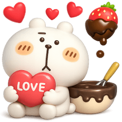 [LINEスタンプ] くまぴ★バレンタイン節分