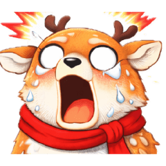 [LINEスタンプ] 顔で伝える鹿スタンプ（驚）（泣）