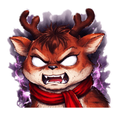 [LINEスタンプ] 鹿の表情ビックスタンプ（怒）（笑）