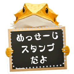[LINEスタンプ] 【メッセージ】ふとあごひげとかげたち