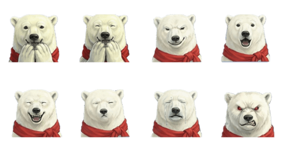 白熊ビックフェイスのスタンプ詳細