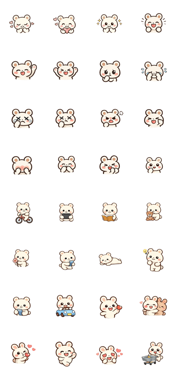 ふんわりクマのLINEスタンプのスタンプ詳細