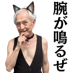[LINEスタンプ] 【爆笑】猫耳をつけたおじさんの日常会話