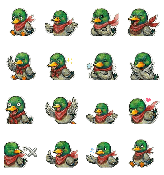 鴨☆顔で伝える！可愛いスタンプ！のスタンプ詳細