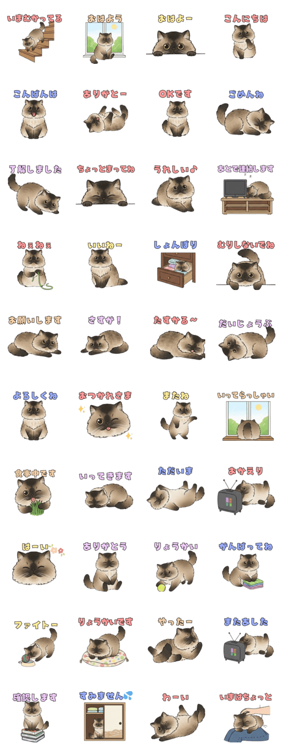 ゆずのねこスタンプ 日常のスタンプ詳細