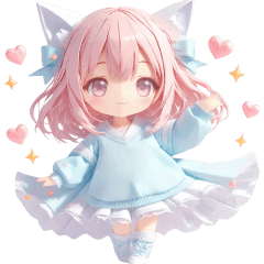 [LINEスタンプ] パステル♡ねこみみちゃん