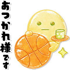 [LINEスタンプ] ビタミン元気グミ✖️だいふくまるのバスケ