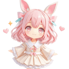 [LINEスタンプ] うさ耳♡ピンクちゃん