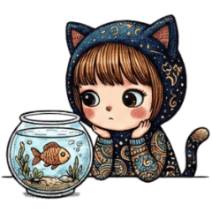 [LINEスタンプ] 猫耳の女の子の小さな日常