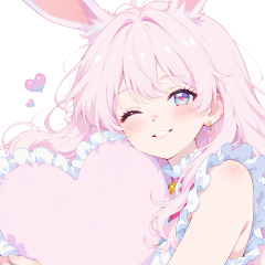 [LINEスタンプ] ふわふわピンクうさぎ♡
