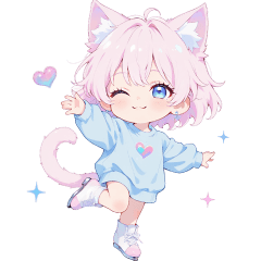 [LINEスタンプ] ねこ耳スケーターちゃん♡