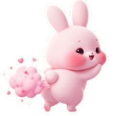 [LINEスタンプ] おっきなお尻のピンクうさぎがお尻フリフリ