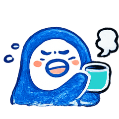 [LINEスタンプ] 青色ペンギンさん♡ひと言スタンプ♪