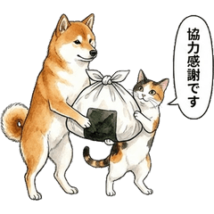 [LINEスタンプ] 犬猫とおにぎり：毎日の丁寧な敬語