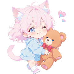 [LINEスタンプ] くまさんとねこちゃん♡