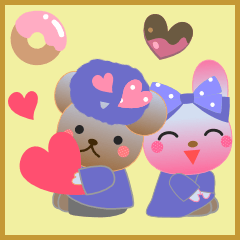 [LINEスタンプ] うさぎとくまの日々（気持ち3）