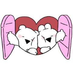 [LINEスタンプ] すこぶる動くぷちウサギ＆クマ【ハート】