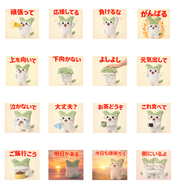 ネギネコの応援のスタンプ詳細