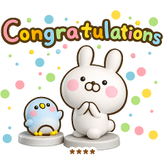 [LINEスタンプ] うさぺんのお祝い3Dカスタムスタンプだよ