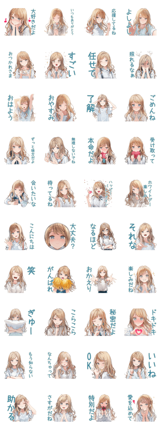 あなたに気持ちを伝える優しいお姉さんのスタンプ詳細