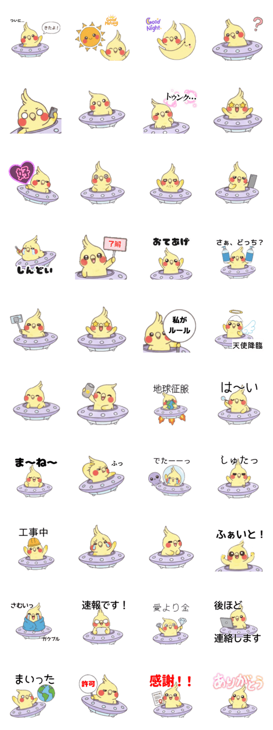 宇宙✕インコ 地球のルールワカラナイのスタンプ詳細